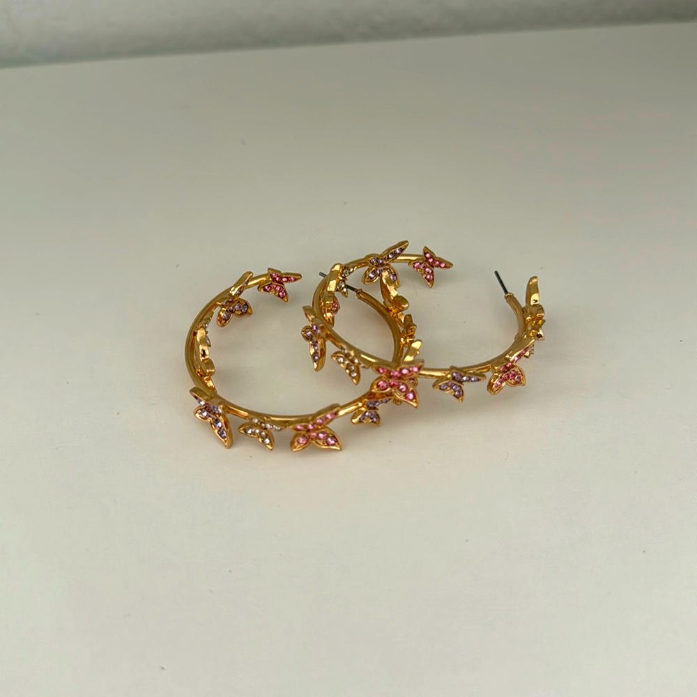 Aldo Golden Hoop Butterfly Earrings 🦋